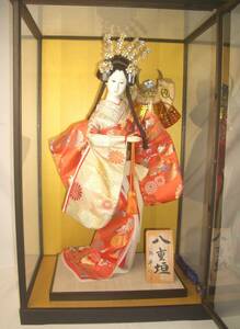  beautiful goods * Japanese doll . -ply ... work glass case entering height 46.*os5