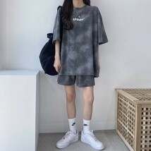 Tシャツ ハーフパンツ セットアップ 韓国 レディース メンズ 夏 タイダイ柄 オルチャン 上下セット M 部屋着 ルームウェア モード系 0_画像3