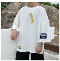 2XL 白 メンズ ビッグ オーバーサイズ Tシャツ 半袖 韓国 ストリート ホワイト オシャレ 涼しい サラサラ 3L かっこいい 薄め ダボダボ 15_画像6