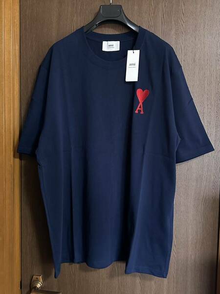 濃紺XXXL新品 AMI Paris グラフィック ブランドロゴ Tシャツ 半袖 カットソー size XXXL アミ パリス ami alexandre mattiussi ネイビー