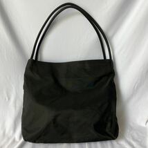 ▽【1円スタート】PRADA ハンドバッグ ナイロン　BLK ロゴプレート ファスナー金具錆有 美品_画像2