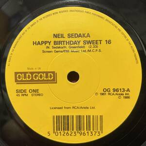 ◆UK7”s◆NEIL SEDAKA◆HAPPY BIRTHDAY SWEET 16/CALEDAR GIRL◆