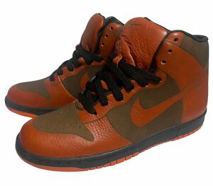 未使用品 05年 NIKE 311612-881 DUNK HI 1 PIECE SPICE/SPICE-BLACK ダンク ハイ ワンピース 茶 US9.5 27.5㎝