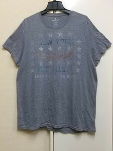 [送料無料](t21b1)2XLアメリカンイーグルamerican eagle new york usaアメリカ輸入古着半袖プリントTシャツオーバーサイズゆるだぼ