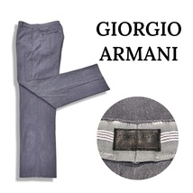 GIORGIO ARMANI ジョルジオ アルマーニ リネン コットン スラックスパンツ グレー size 50 メンズ 国内正規品 TSP06W TS945_画像1