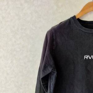 RVCA ルーカ トップス Tシャツ スポーツウエア ラウンドネック 無地 ロゴ 長袖 レディース サイズM ブラック SO44