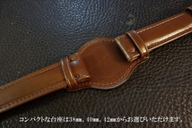 ◆台座付 D-Buckle Vintage Belt◆フランス産カーフ Custom Order(台座SIZE/BUCKLE COLOR) 18mm CHOCOLATE BROWN 受注生産 腕時計ベルト_画像4