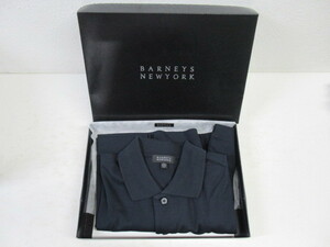 ◆BARNEYS NEW YORK バーニーズニューヨーク ポロシャツ 半袖 2155350 メンズ 紳士 ネイビー M 箱付/未使用品