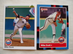 マイク・スコット【Mike Scott】2枚セット◆UPPER DECK1990 DONRUSS1988 ヒューストンアストロズ SFF RE