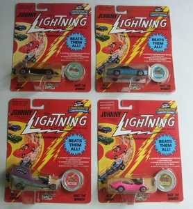 VINTAGE 1993 reprint Johnny Lightning JOHNNY LIGHTNING minicar 4 pcs. set unopened goods Vintage Ame toy 