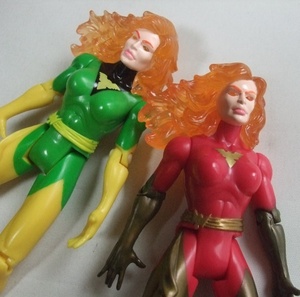 Vintage 90s X-MEN フェニックス PHOENIX・ DARK PHOENIX フィギュア・人形 2体セット 中古品 ビンテージ エックスメン TOYBIZ MARVEL