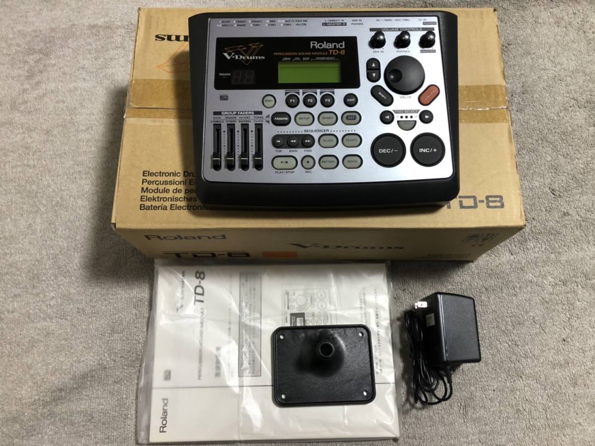 Roland V-Drums 音源モジュール TD-8 完動品 説明書 マウント