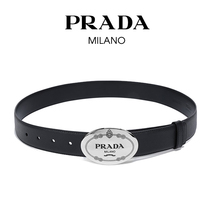 送料無料 14 PRADA プラダ 2CM232 PN9 F0002 ブラック SAFFIANO レザー ベルト size 85_画像1