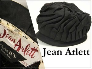 IT146☆Jean Arlett 英国製 ビンテージハット 60年代頃の上品なお帽子 レディース ヴィンテージ 小物 黒 ブラック ヴィンテージ