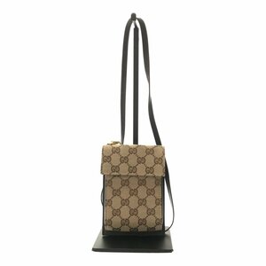 GUCCI グッチ 【4914D】 ショルダーバッグ 106692 キャンバス レザー ベージュ ブラウン ゴールド金具 レディース CH