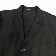 Yohji Yamamoto Pour Homme 【men3155I】 04SS リネンピークドラペルテーラードロングジャケット Archive 大正ロマン期 ヨウジヤマモト AR_画像6