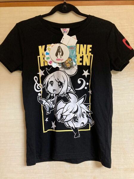 初音ミク 鏡音リン・レン 缶バッジつき　Tシャツ　しまむら　サイズM