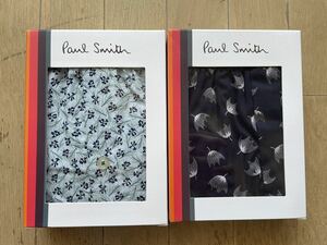 即決！ポールスミス！PAUL SMITH 布帛トランクス 2枚組 燕子花サックス&蒲公英綿毛ピンク(濃紺) M