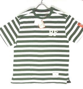 ボーダー半袖Tシャツ GREEN 2L パッチロゴ付き ミリタリー ブリティッシュ BFC-0102 数量限定 送料込み価格!