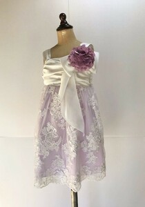 6-A374* including carriage * new goods not yet have on! wedding * ceremony! with corsage formal dress * purple 90*chu-ru* ribbon * purple * dress * celebration 