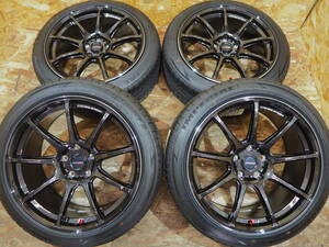 ★1set限定★225/45 245/40 18inch 8.5J+38 9.5J+35 5H114.3 新品 人気 軽量 クロススピードRS9 1台分 RX-7 RX-8 SUPRA GTR Z33 Z34 SILVIA