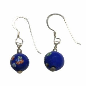 Art hand Auction ■☆Accessoires faits à la main Boucles d'oreilles en argent avec perles de verre (HDP-18), Des boucles d'oreilles, perles, Verre, autres