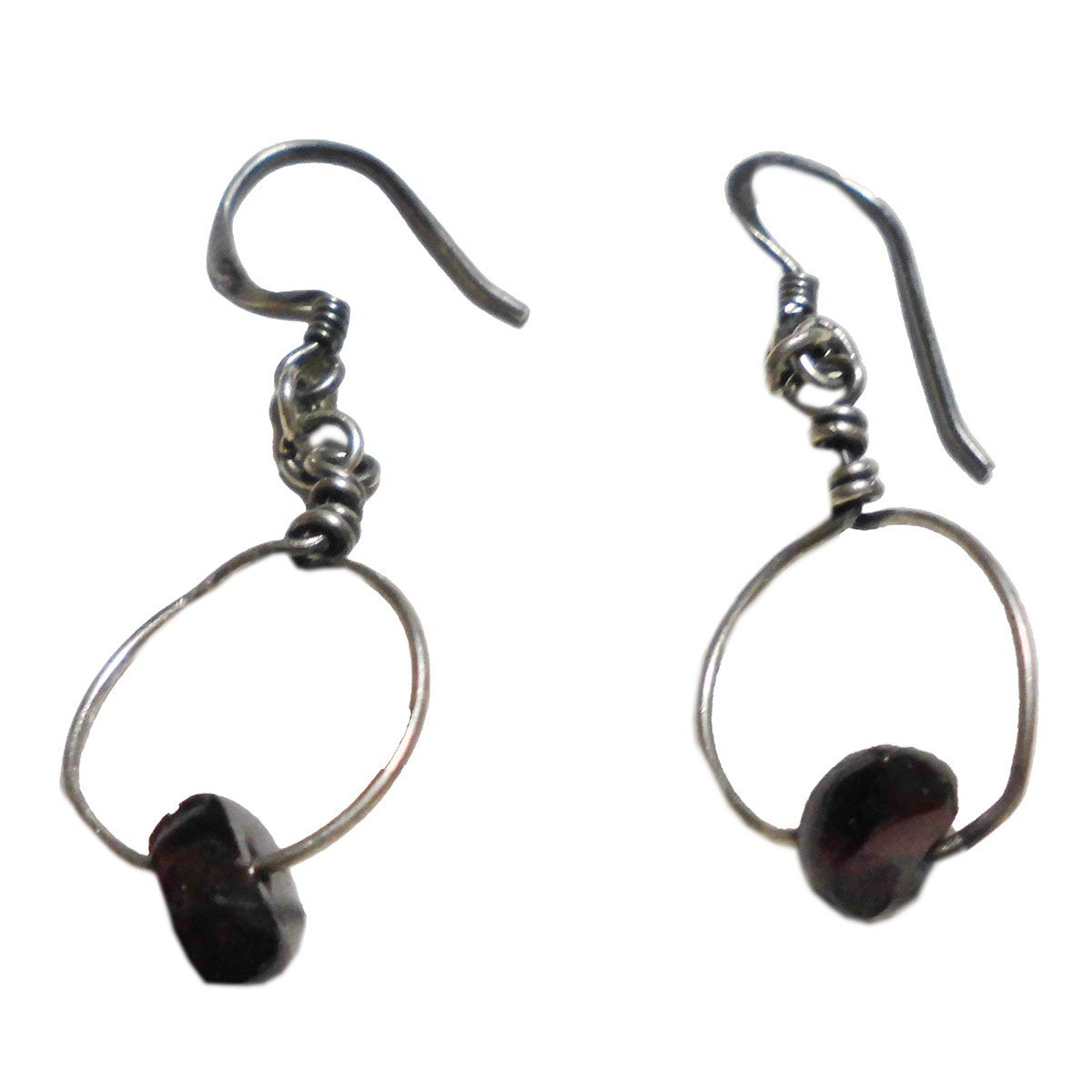 ■☆手工饰品 银耳环 石榴石(HDP-8), 耳环, 珍珠, 淡水珍珠