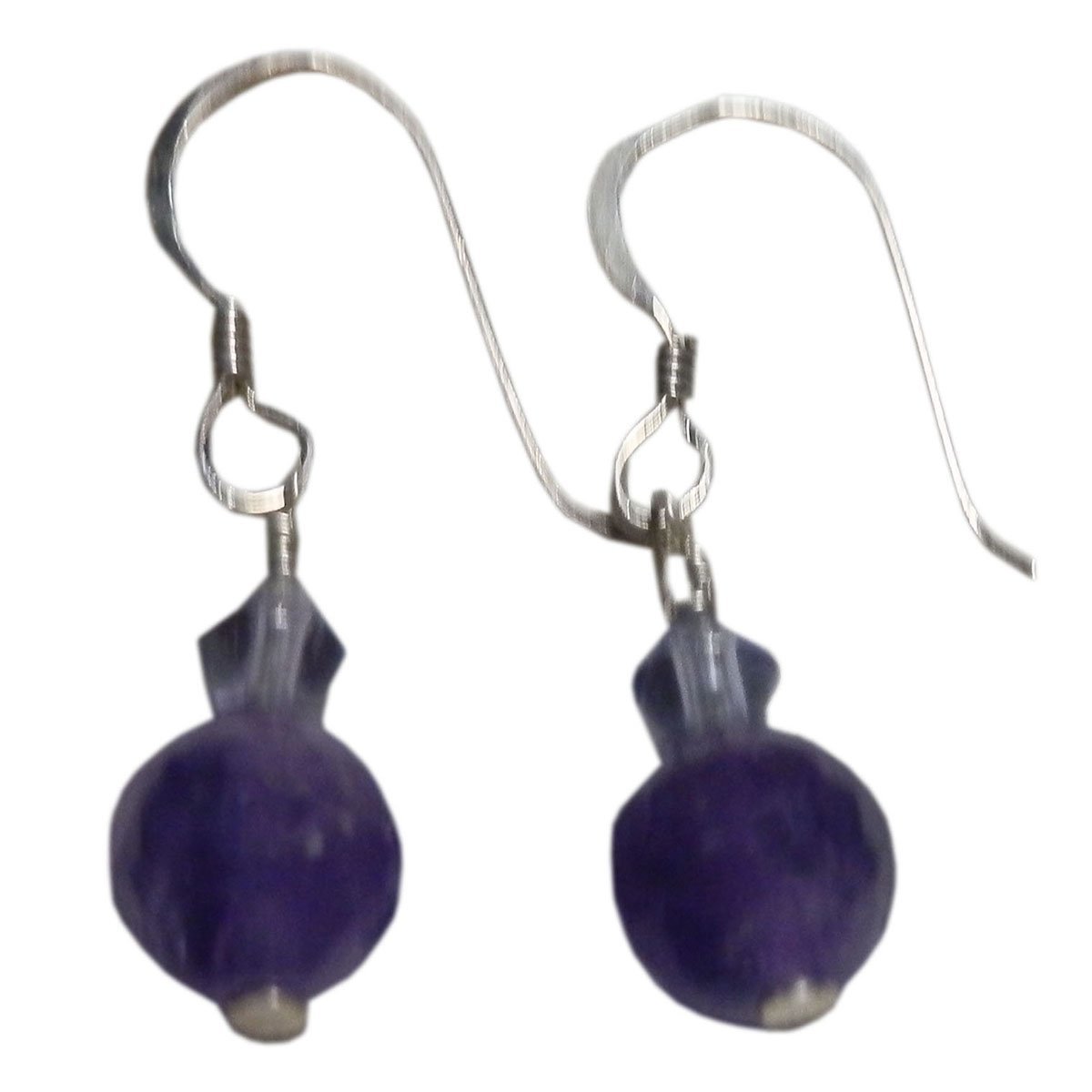 ■☆手工饰品 银质紫水晶耳环(HDP-22), 耳环, 彩色宝石, 紫晶