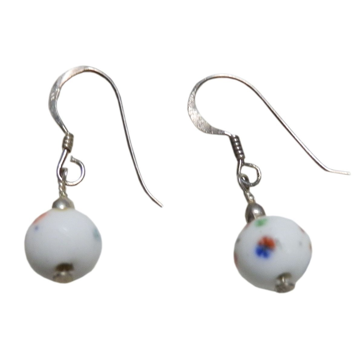 ■☆手工饰品 银质玻璃珠耳环(HDP-19), 耳环, 珠子, 玻璃, 其他的