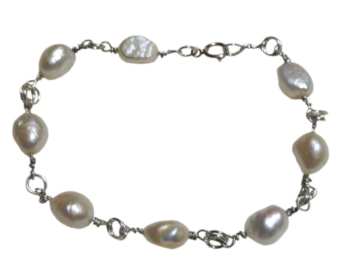 ■☆Handmade accessories Silver bracelet (HDB-21), bracelet, Bangles, bracelet, pearl