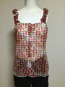 [1 jpy start ]7383|senso Uni ko|&.EYCIA design characteristic. exist pattern thing chu-ru camisole | red group |38|30524005| Italy made 