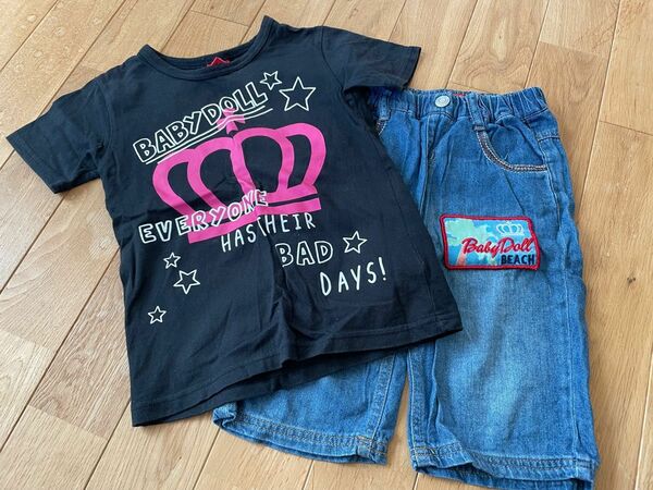 Tシャツ&デニムパンツセット　baby doll