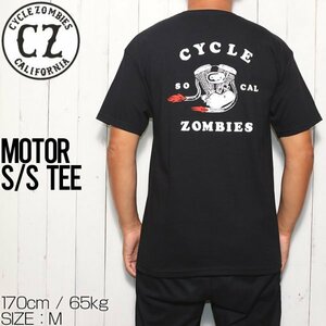 【送料無料】半袖Tシャツ バックプリント Cycle Zombies サイクルゾンビーズ MOTOR S/S TEE CZ-MTSS-050　 XLサイズ