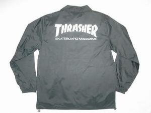 JB即決 SALE！　THRASHER　スラッシャー 定番 MAG LOGO マグロゴ コーチジャケット 黒 ブラック　Mサイズ　新品　DOGTOWN SANTACRUZ USA