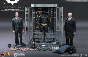 * new goods 1/6 hot toys toy sapiens limitation Batman Alfred *pe knee wa-s& bat suit storage . blues * way n attaching bonus version 