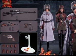 ☆新品 1/6 女性アクションフィギュア　ソビエト女兵士　CCCP ミリタリー　将校　Flagset