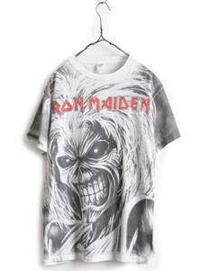 90s ★ アイアンメイデン オールオーバー プリント Tシャツ メンズ L / 90年代 IRON MAIDEN オフィシャル 当時物 バンド シングルステッチ