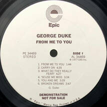 ★US ORIG 白プロモ LP★GEORGE DUKE/From Me To You 1977年 LUNCH TIME SPEAX,9th WONDERネタ インナー付 最初期 高音質盤 PROMO WLP_画像3