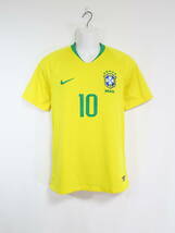 ブラジル代表 #10 NEYMAR ネイマール 2018 ホーム ユニフォーム M ナイキ NIKE 送料無料 BRASIL サッカー シャツ_画像2