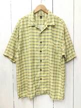 Tommy Bahama トミーバハマ シルクシャツ アロハシャツ チェック シルク半袖開襟シャツ メンズL 良品_画像1