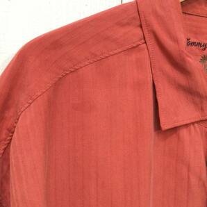 Tommy Bahama トミーバハマ シルクシャツ アロハシャツ 単色シルク 半袖シャツ メンズX XL大きめ 良品汚れありの画像3