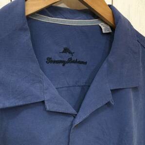 Tommy Bahama トミーバハマ シルクシャツ アロハシャツ ハワイアン 単色シルク半袖開襟シャツ メンズXL 大きめ 良品綺麗の画像3