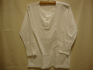 価格\4.290- ヘルスニット【Healthknit】950 ヘンリーネック Tシャツ-7分袖(3/4スリーブ)☆color【ホワイト】size【XL】U.S.A 綿/正規新品