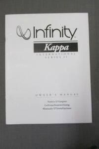 S0004【取扱説明書】Infinity　スピーカーシステム　Kappa　INTERNATIONAL SERIES II　英文他