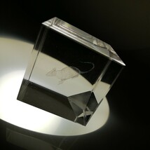 未使用！ ★ ネズミ (子) ★ 3D LASER ART CRYSTAL レーザー クリスタル ガラス 干支 贈り物 プレゼント 箱付き 4cm 現状品_画像1