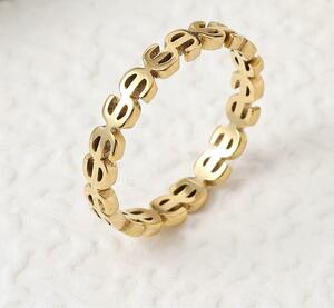 $ dollar te The Yinling g ring 23 number Gold unisex new goods unused 