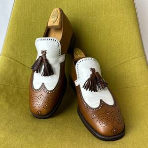 Florsheim designers collection フローシャイム 80s ウイングチップタッセルレザーシューズ 7D USA製 25.0相当 ビンテージ スペクテイター