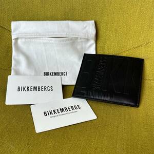 未使用 DIRK BIKKEMBERGS ダークビッケンバーグ ロゴ型押し レザーハーフウォレット 財布 スマートウォレット その他