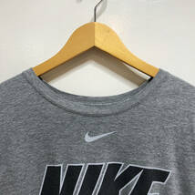 【980円スタート】USA 古着 半袖 Tシャツ ナイキ NIKE ロゴ スウッシュ プリント グレー メンズL 激安 古着卸 BA1042_画像4