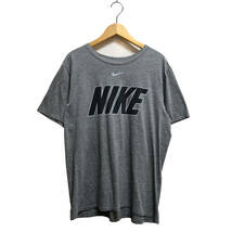 【980円スタート】USA 古着 半袖 Tシャツ ナイキ NIKE ロゴ スウッシュ プリント グレー メンズL 激安 古着卸 BA1042_画像1